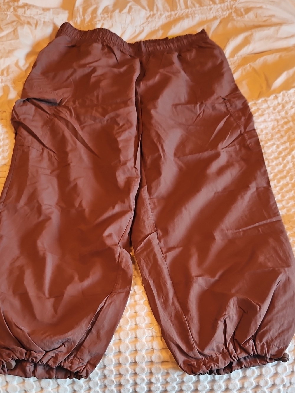 Taupe Elastic-Waist Cargo Pants Xxl